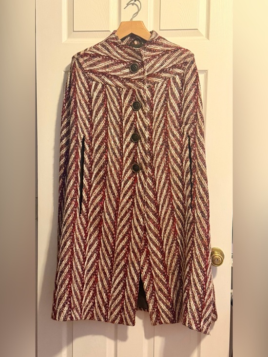 Happy X Nature Jackets & Blazers - Happy X Nature Chevron Herringbone Cape Coat XS/S